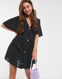 Свободное платье мини на пуговицах ASOS DESIGN Petite-Мульти