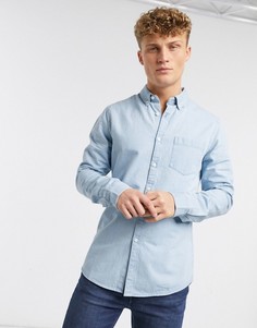 Голубая джинсовая рубашка с длинными рукавами New Look-Синий