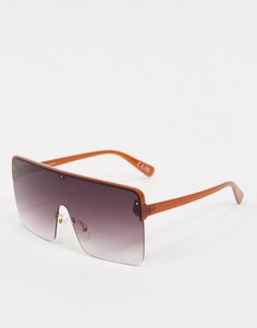 Коричневые солнцезащитные очки с козырьком ASOS DESIGN-Коричневый