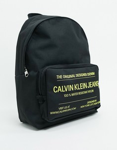 Черный рюкзак с надписями Calvin Klein Jeans Sports Essential