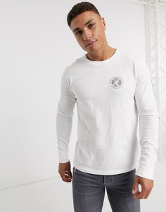 Белый лонгслив с логотипом Abercrombie & Fitch