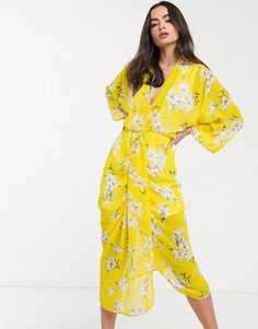 Платье-кимоно с цветочным принтом AX Paris-Мульти