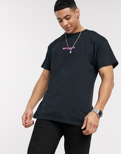 Черная oversized-футболка с тигровым принтом New Look-Черный