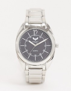 Серебристые часы с черным циферблатом Brave Soul-Серебряный
