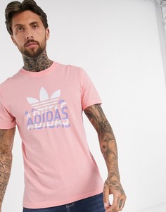 Розовая футболка с логотипом adidas Originals-Розовый