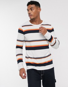 Белый лонгслив в полоску с длинными рукавами Jack & Jones Originals