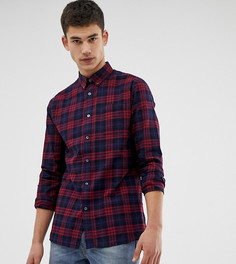 Бордовая рубашка в клетку с эффектом омбре Burton Menswear Big & Tall-Красный