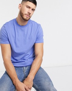 Синяя футболка из органического хлопка с круглым вырезом ASOS DESIGN-Фиолетовый