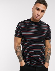 Черная футболка из органического хлопка в полоску ASOS DESIGN-Черный