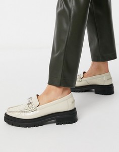 Кожаные лоферы на массивной подошве ASOS DESIGN-Светло-бежевый