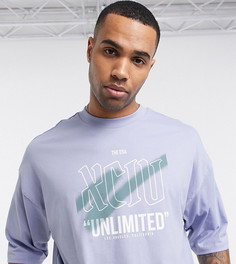Oversize-футболка из органического хлопка с принтом ASOS DESIGN Tall-Синий