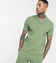 Зеленая свободная футболка-поло от комплекта с отложным воротником ASOS DESIGN Tall-Зеленый