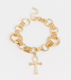 Золотистый браслет в винтажном стиле со стразами ASOS DESIGN Curve-Золотой