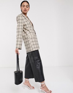 Коричневый пиджак в клетку ASOS DESIGN-Мульти