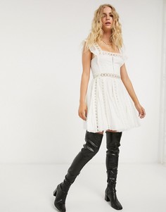 Платье мини цвета слоновой кости Free People-Белый
