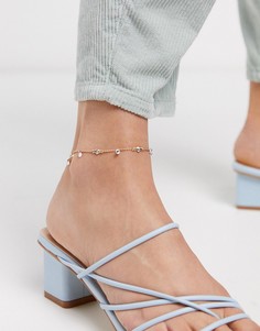 Золотистый браслет на ногу с прозрачными камнями ALDO-Золотой