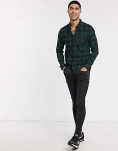 Зелено-черная рубашка в клетку River Island-Зеленый