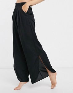 Черные пляжные брюки с разрезами Monki-Черный