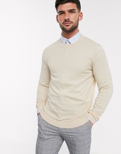 Светло-бежевый хлопковый джемпер ASOS DESIGN