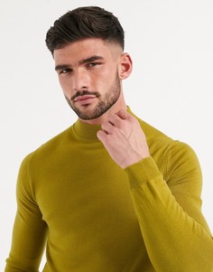 Обтягивающий джемпер с высоким воротником ASOS DESIGN-Желтый
