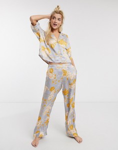 Жаккардовые штаны от пижамы Topshop-Синий