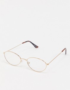 Овальные эксцентричные очки с прозрачными стеклами ASOS-Золотой