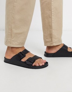 Черные сандалии с пряжками ASOS DESIGN-Черный