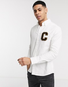 Оксфордская рубашка с длинными рукавами Calvin Klein-Белый