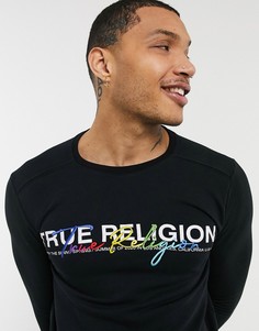 Черный свитшот с вышитым логотипом True Religion