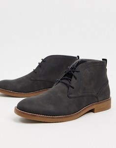 Серые кожаные ботинки чукка Burton Menswear-Серый
