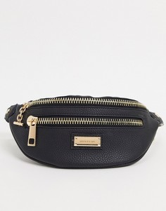 Черная сумка-кошелек на пояс с цепочкой и логотипом River Island-Черный