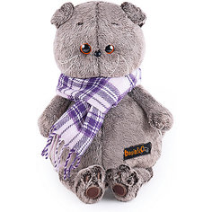 Мягкая игрушка Budi Basa Кот Басик в фиолетовом шарфе, 25 см