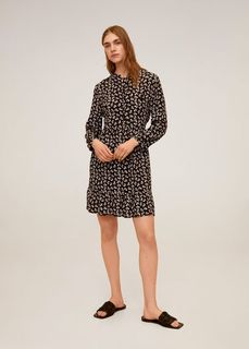 Короткое платье с принтом - Luni Mango