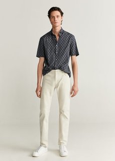 Рубашка slim fit с геометрическим принтом - Seta Mango