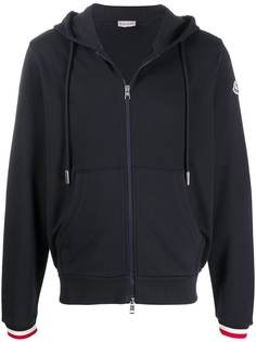 Moncler cotton stripe detail hoodie