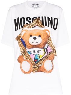 Moschino футболка Teddy с логотипом