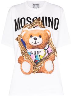 Moschino футболка Teddy с логотипом