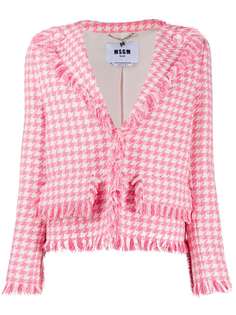 MSGM твидовый жакет в ломаную клетку