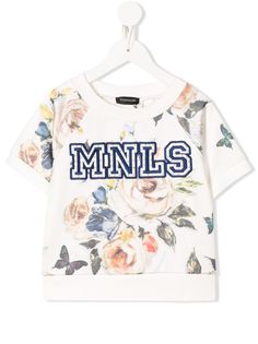 Monnalisa топ с принтом и вышитым логотипом