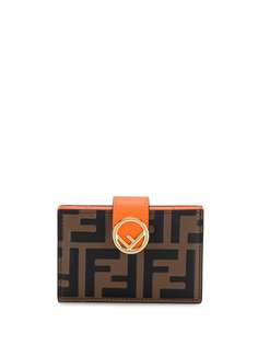 Fendi двухцветный картхолдер с узором FF