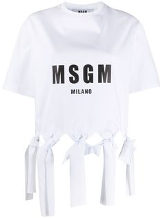 MSGM футболка с узлом на подоле