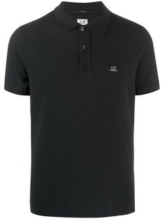 C.P. Company logo patch cotton polo shirt