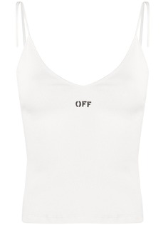 Off-White топ с V-образным вырезом и завязками