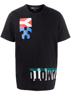 Y-3 футболка с круглым вырезом и логотипом