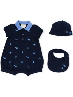 Gucci Kids комплект для новорожденного с вышивкой