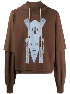 Rick Owens DRKSHDW многослойное худи с графичным принтом