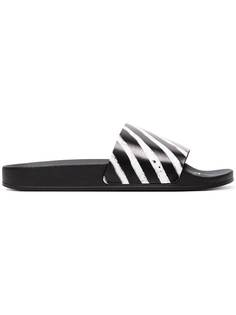Off-White шлепанцы в полоску