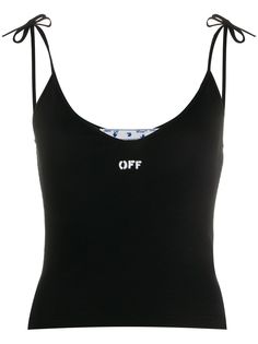 Off-White топ с V-образным вырезом и завязками