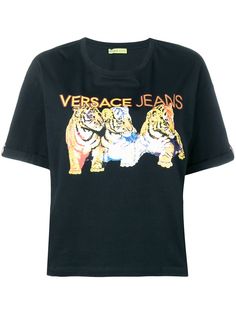 Versace Jeans Couture футболка с принтом тигров и логотипом