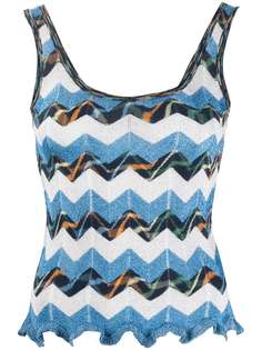 M Missoni knitted metallic zig zag vest